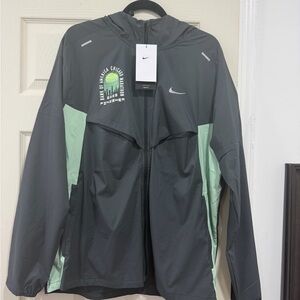 Nike Dark Gray Jacket with Green Accents